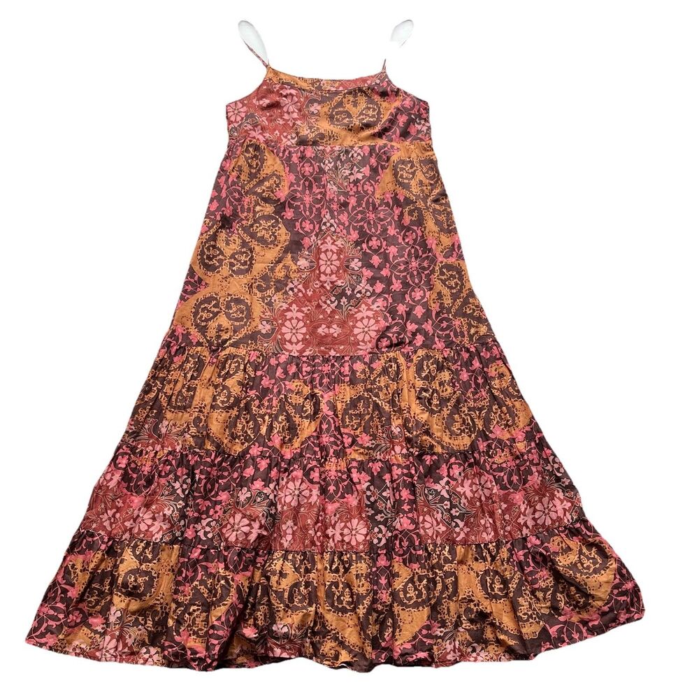 Sundance Maxi Dress Multi Tiered Flowy Womens Size 10 Boho Country (BROKEN ZIP) - Picture 2 of 10